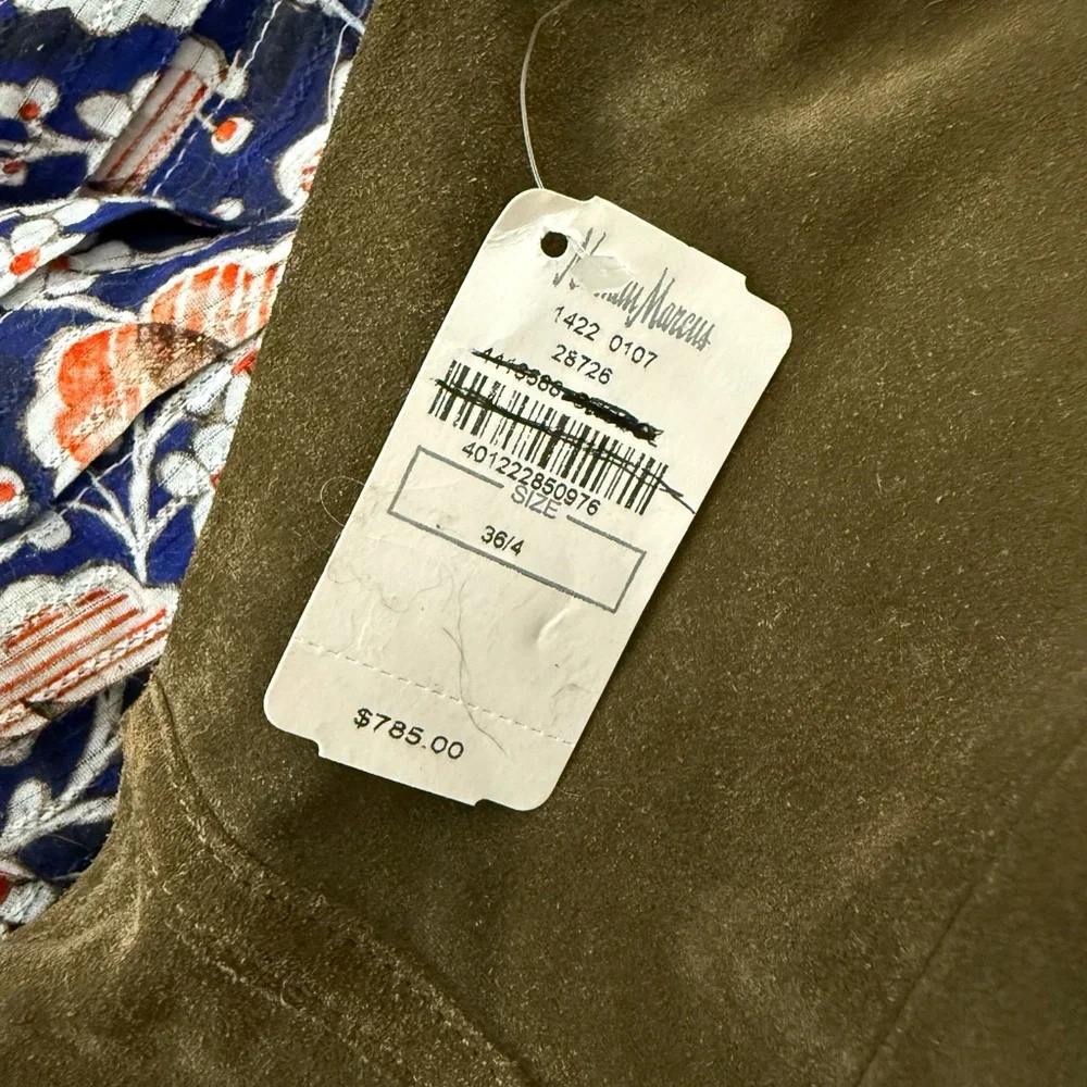 NWT Theory Lilita Suede Backless Halter Midi Dress Khaki Green Sz 4 - Picture 14 of 16